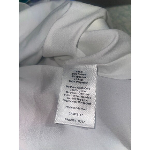 Talbots Stretch Cotton Floral Sheath Dress size 2 Scoop Neck Ruffle Hem - Picture 9 of 9